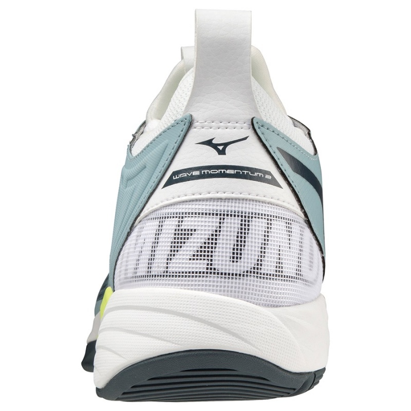 Blue / White Men's Mizuno Wave Momentum 2 Volleyball Shoes | DPF549706