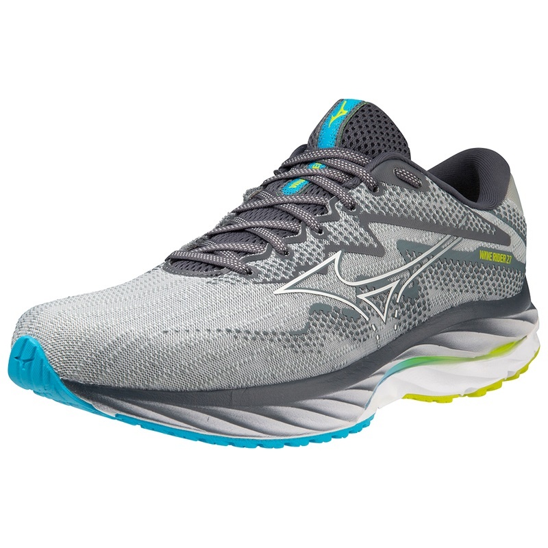 Blue / White Men's Mizuno Wave Rider 27 Running Shoes | FSE297380