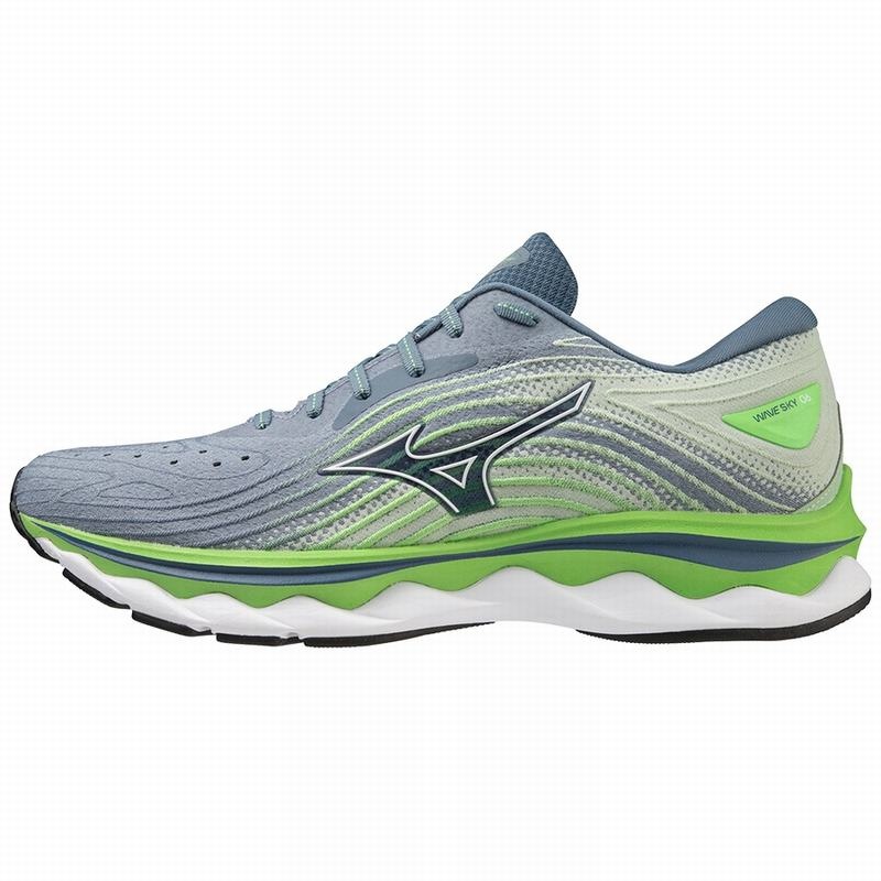 Blue / White Men\'s Mizuno Wave Sky 6 Running Shoes | XIQ170265