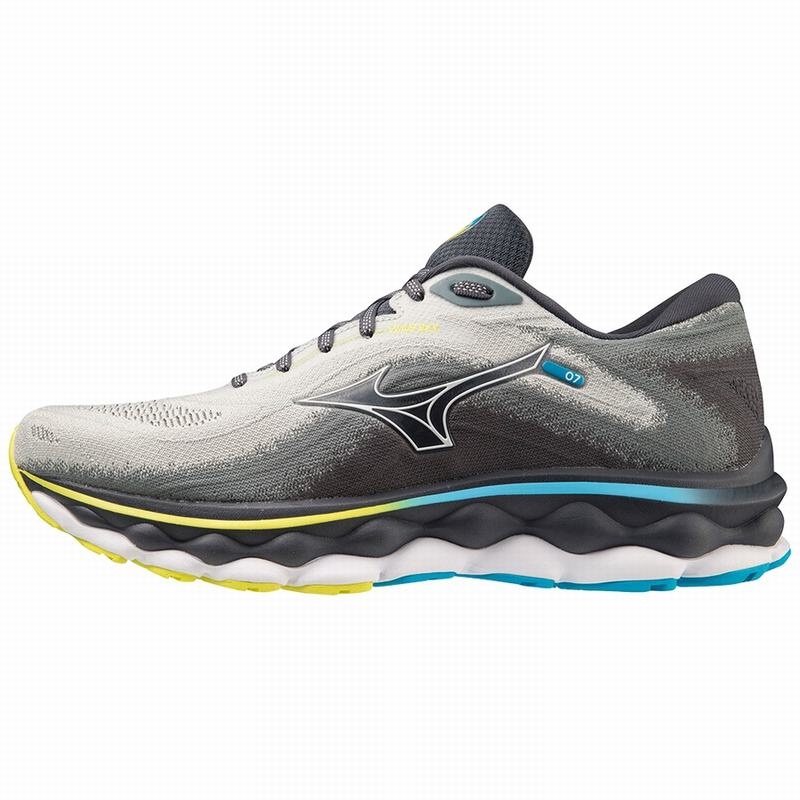 Blue / White Men\'s Mizuno Wave Sky 7 Running Shoes | HNR789641