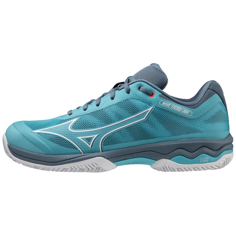 Blue / White / Blue Men\'s Mizuno Wave Exceed Light CC Tennis Shoes | DWE378205