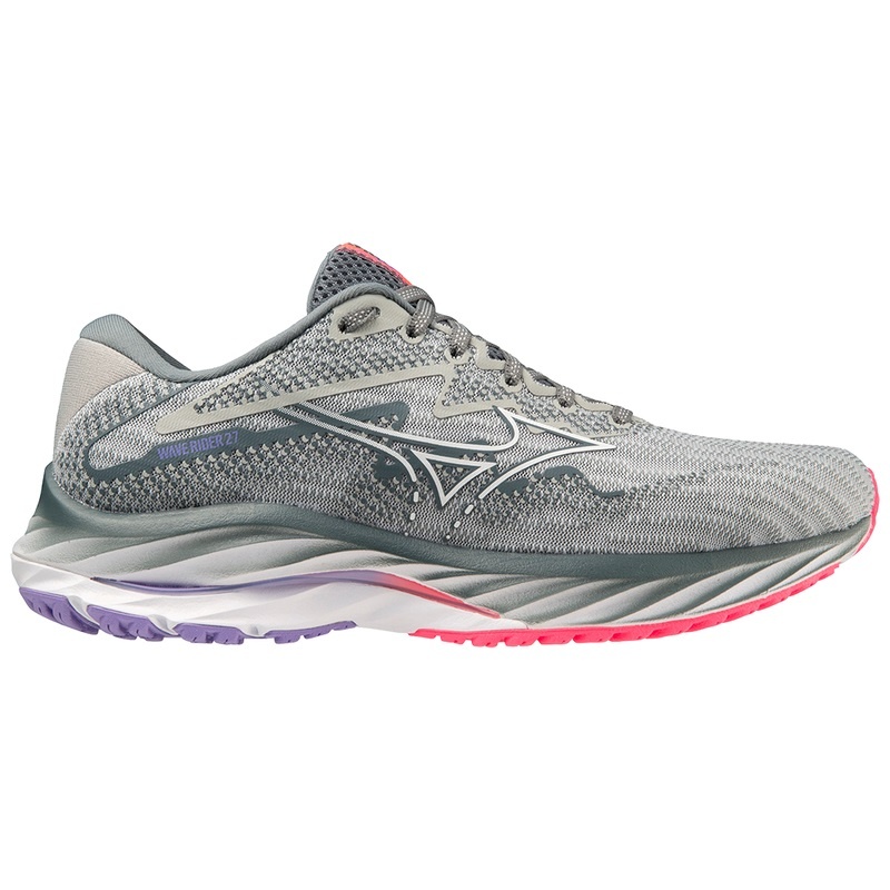 Blue / White / Pink Women's Mizuno Wave Rider 27 Running Shoes | UCZ894057