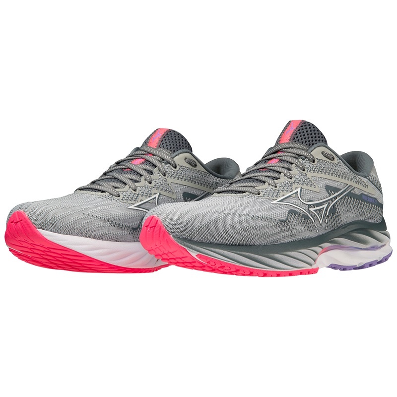 Blue / White / Pink Women's Mizuno Wave Rider 27 Running Shoes | UCZ894057