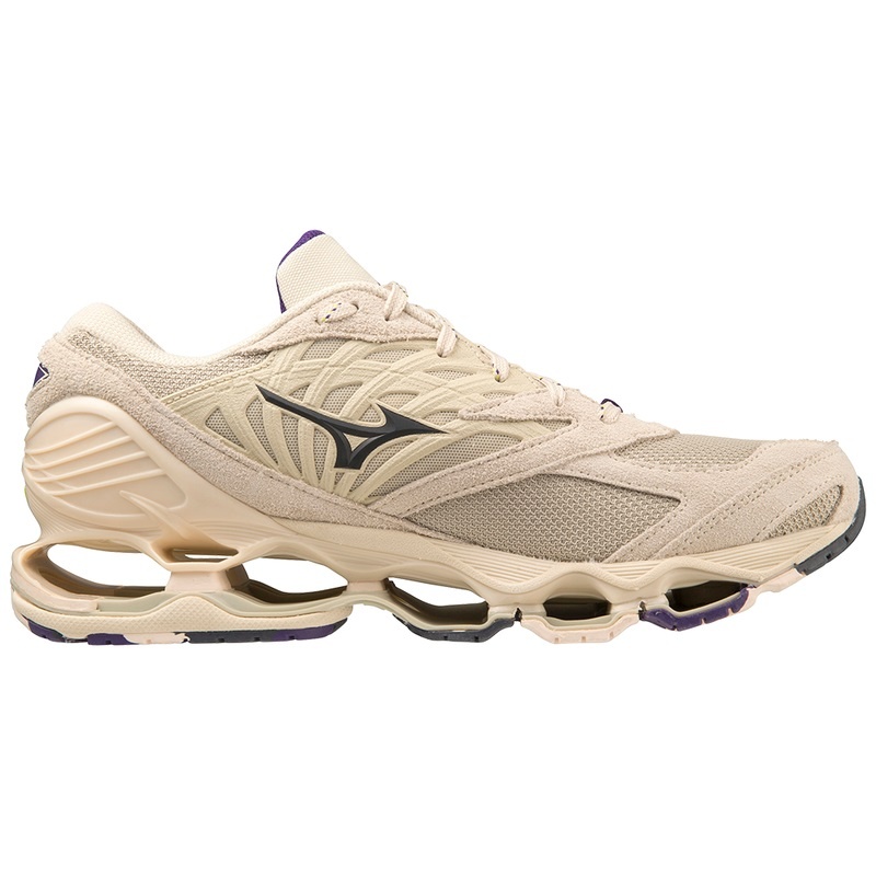 Brown / Dark Grey / Yellow Purple Men's Mizuno Wave Prophecy LS Sneakers | DNU042815