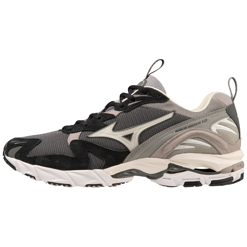 Dark Grey / White / Grey Men\'s Mizuno Wave Rider 10 Premium Sneakers | BAD801973