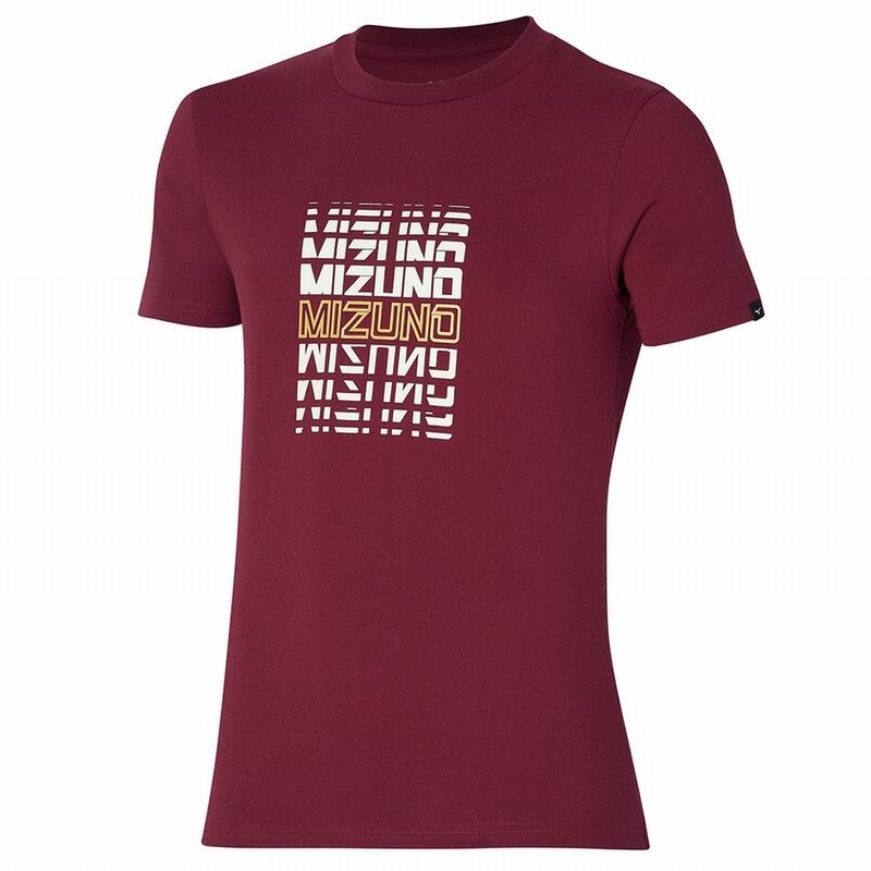 Dark Red Men\'s Mizuno Athletics Mizuno Tee T Shirts | KBI317548