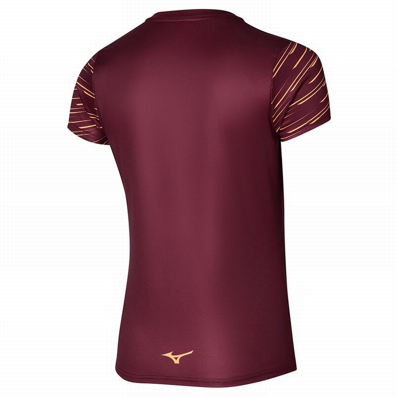 Dark Red Women's Mizuno Athletics Graphic Tee T Shirts | BYH296714