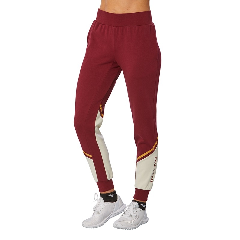 Dark Red Women's Mizuno Athletics Sweat Pants | MUV174968