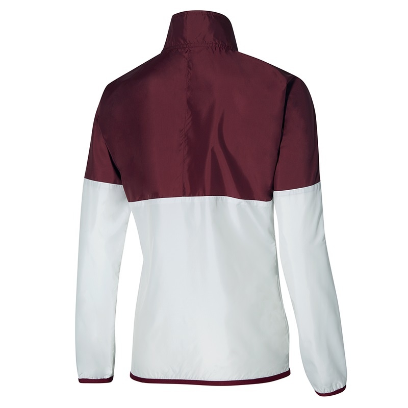 Dark Red / White Women's Mizuno Printed Jackets | EYX385427