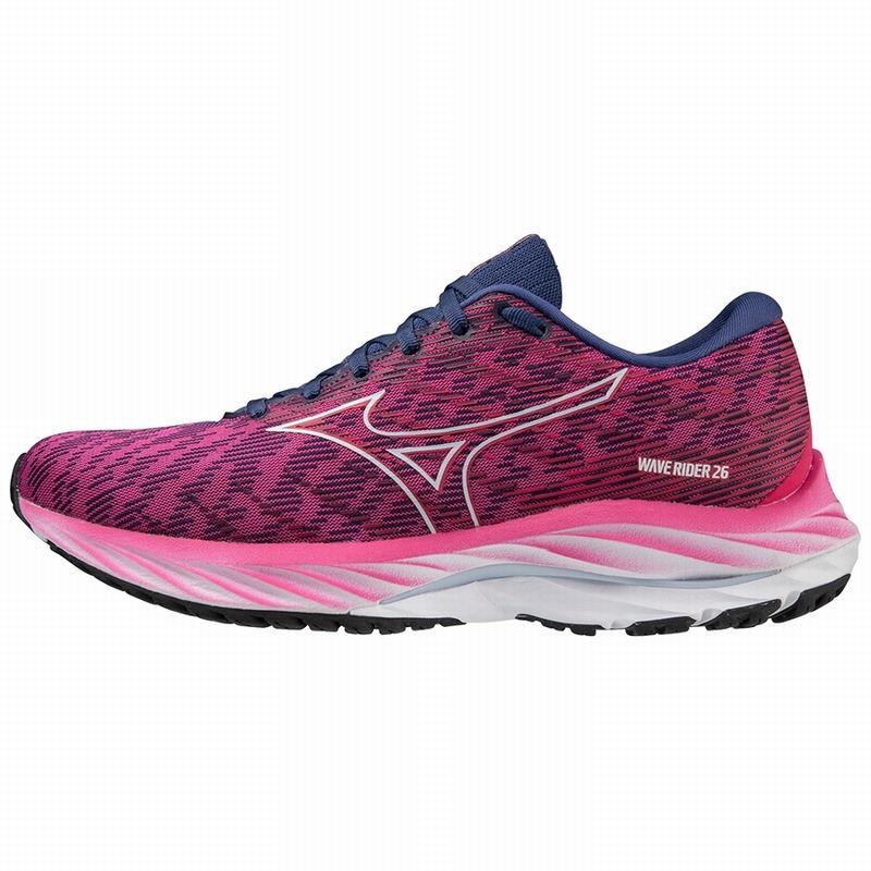 Fuchsia / Blue Women\'s Mizuno Wave Rider 26 Running Shoes | IPM045289