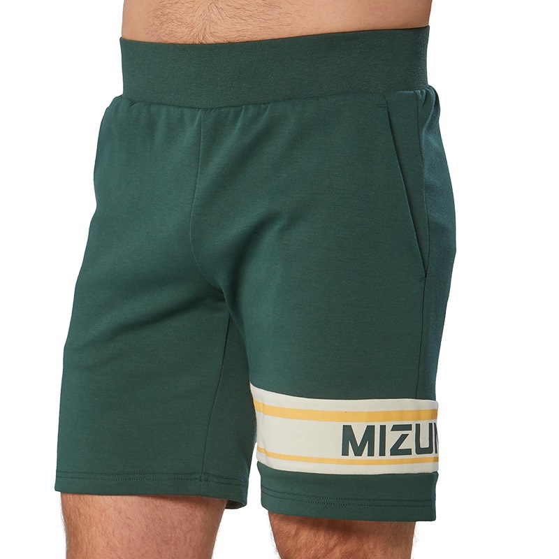 Green Men's Mizuno Athletics Graphic Half Pants | CLG720863