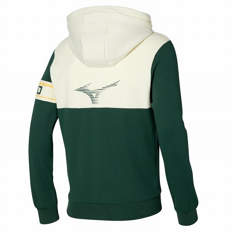 Green Men's Mizuno Athletics Sweat Jackets | QGT053912