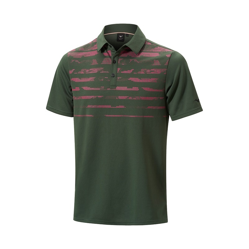 Green Men\'s Mizuno Breath Thermo Winter Jacquet Polo | JGY907214