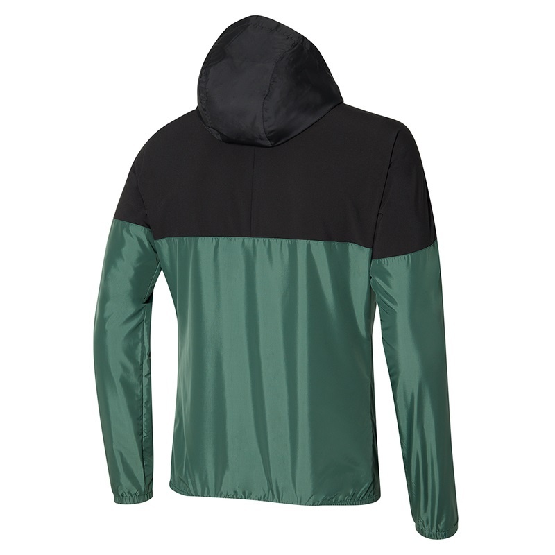 Green Men's Mizuno Hoody Jackets | SJX781320