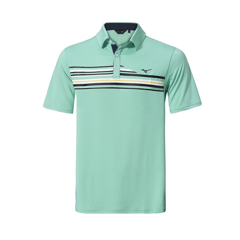 Green Men\'s Mizuno QD Elite Stripe Polo | OFU139687