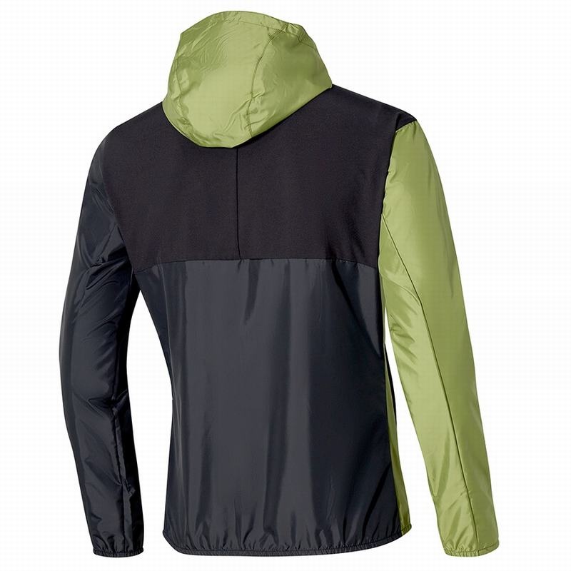 Green Men's Mizuno Release Hooded Jcket Jackets | ZMG178640