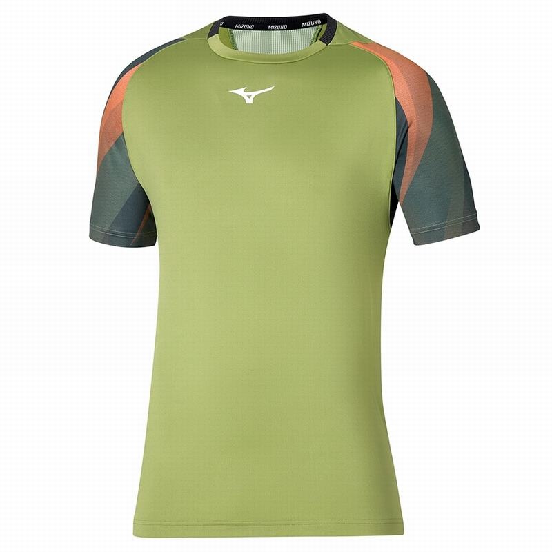 Green Men\'s Mizuno Release Shadow Tee T Shirts | APJ158349