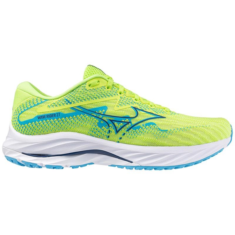 Green Navy Men's Mizuno Wave Rider 27 Running Shoes | AFU256081