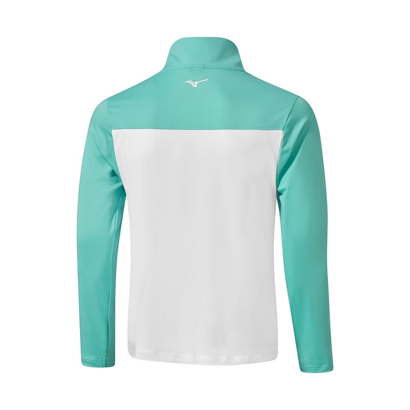 Green White Men's Mizuno Brz Elite St 1/4 Zip Tops | QFD524861