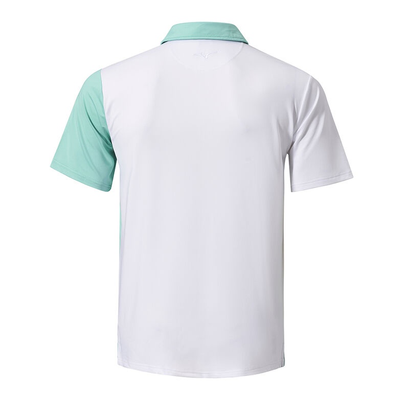 Green White Men's Mizuno QD Elite Panel Polo | UQX690185