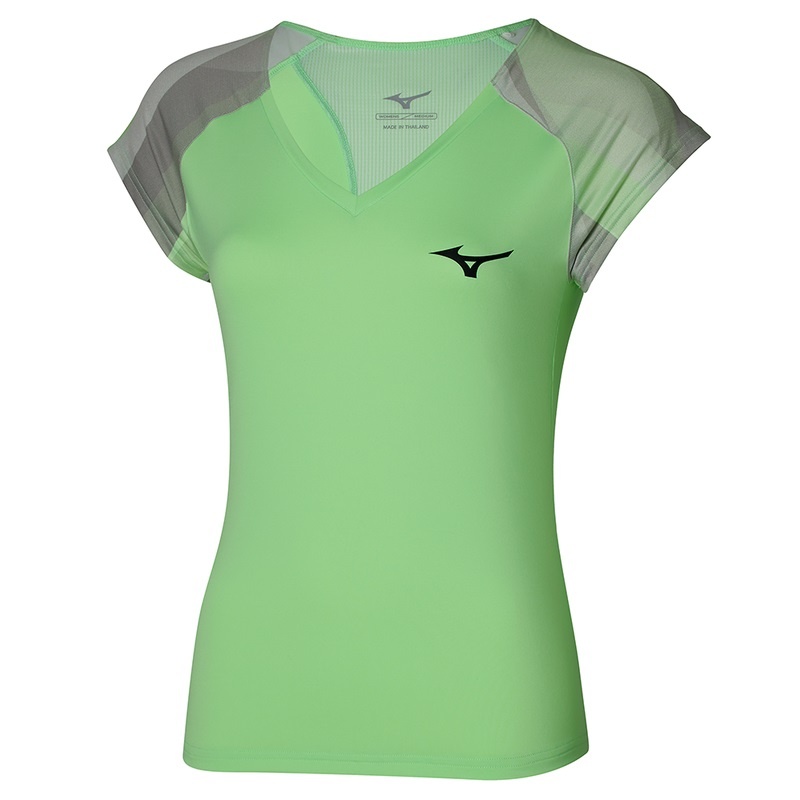 Green Women\'s Mizuno Release Printed Tee T Shirts | OMF581264