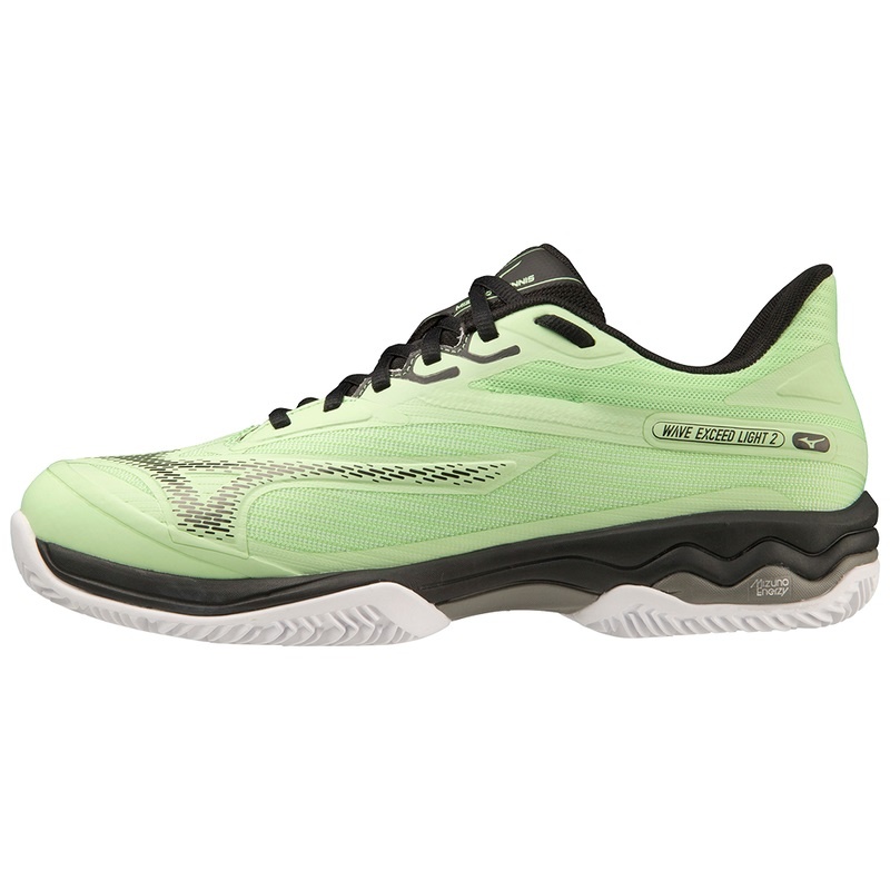 Green / Black / White Men\'s Mizuno Wave Exceed Light 2 Tennis Shoes | UPJ012367