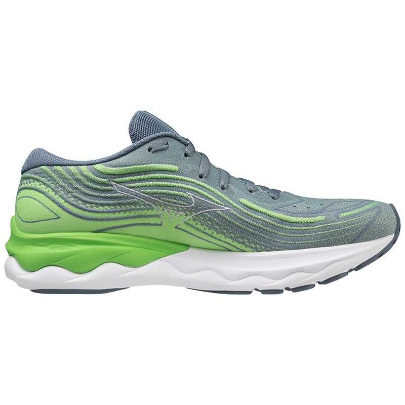 Green / Blue Men's Mizuno Wave Skyrise 4 Running Shoes | OBY459836