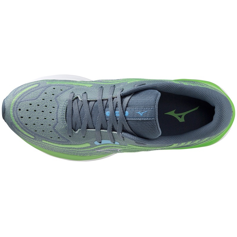 Green / Blue Men's Mizuno Wave Skyrise 4 Running Shoes | OBY459836