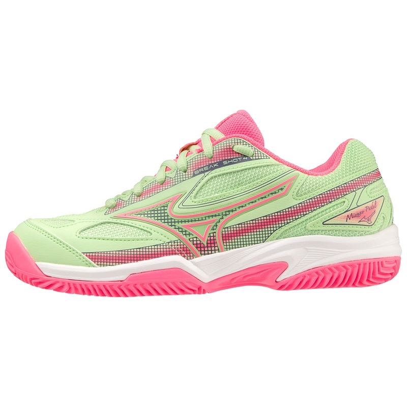 Green / Pink / White Women\'s Mizuno Break Shot 4 Padel Shoes | EKM506827