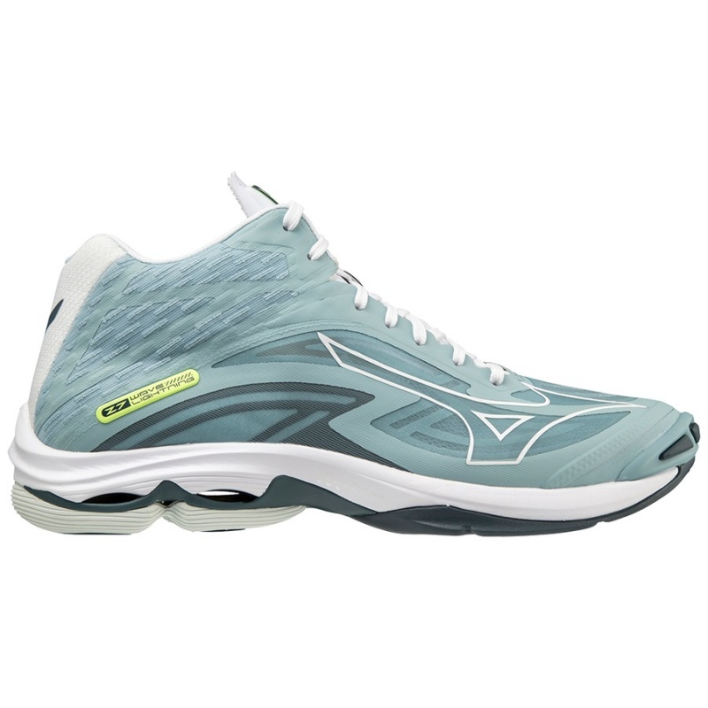 Green / White Women's Mizuno Wave Lightning Z7Mid Volleyball Shoes | SPY421095