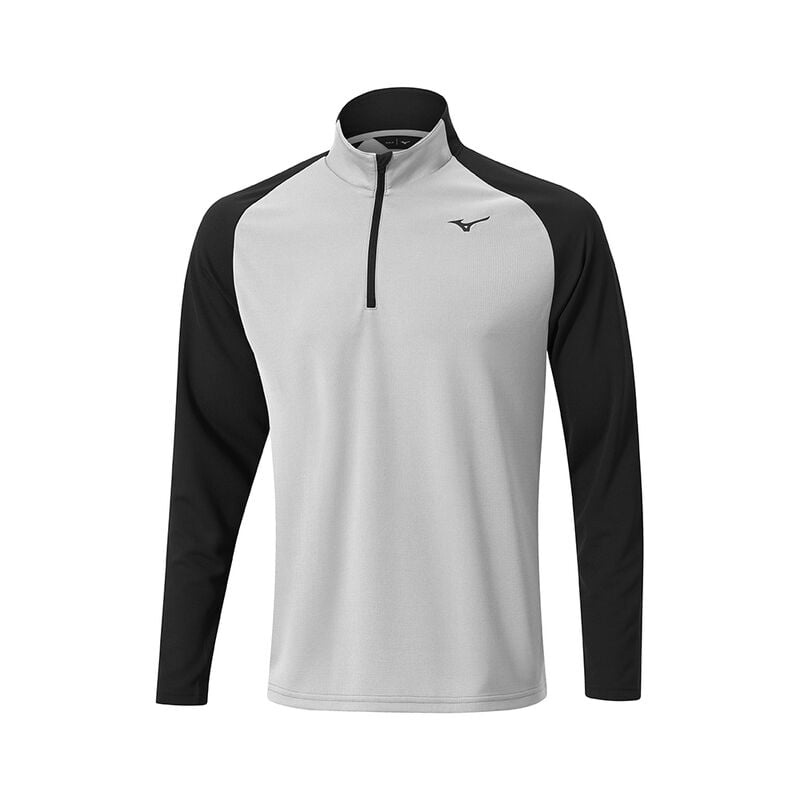 Grey Men\'s Mizuno Winter Breeze Bloc 1/4 Zip Tops | JSI350627