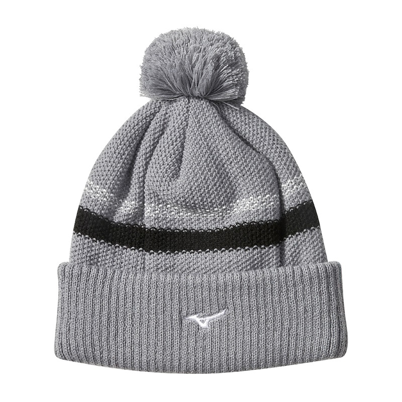 Grey Women\'s Mizuno Breath Thermo Pom Pom Hats | VRE726590