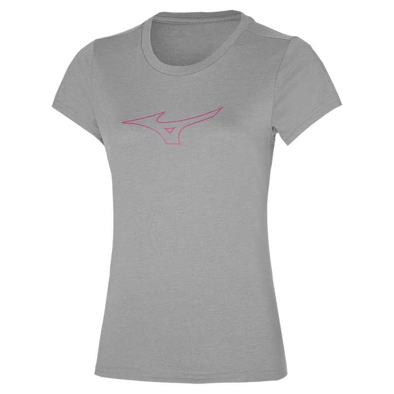 Grey Women\'s Mizuno Rb Logo Tee T Shirts | WTR742619