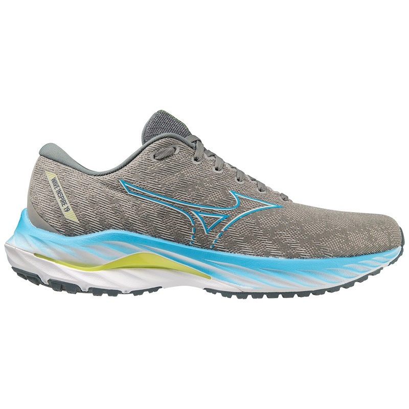 Grey / Blue Men's Mizuno Wave Inspire 19 Running Shoes | XSB812067