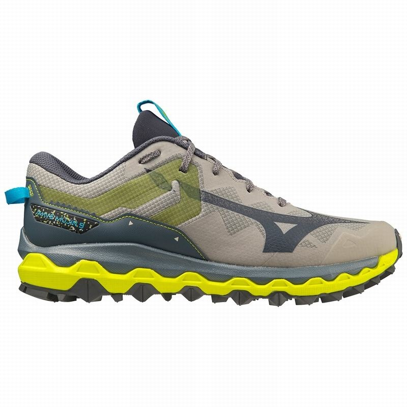 Grey / Blue Men's Mizuno Wave Mujin 9 Trail Running Shoes | BZI460958