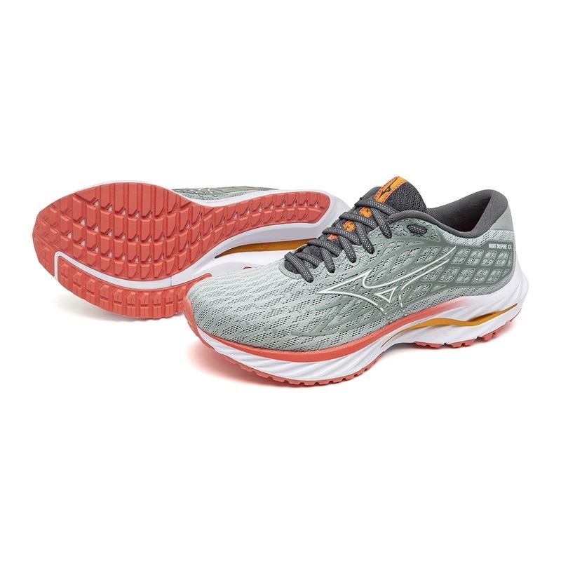 Grey / White Women's Mizuno Wave Inspire 20 Running Shoes | RMV094251