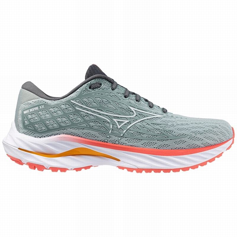 Grey / White Women's Mizuno Wave Inspire 20 Running Shoes | RMV094251