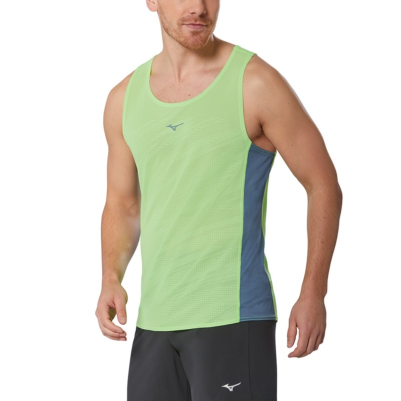 Light Green Men's Mizuno Aero Tanks | RBN237485