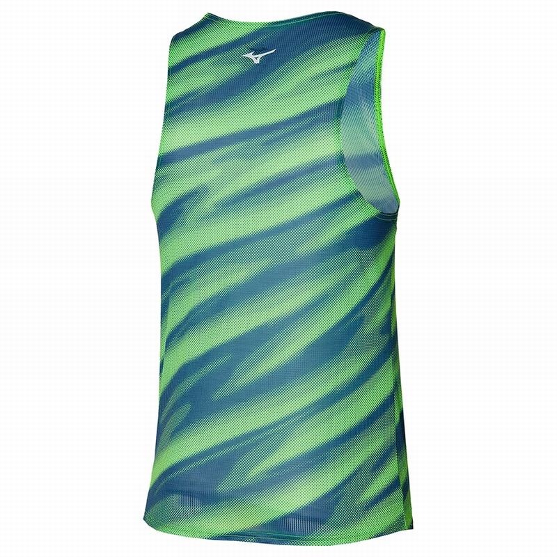 Light Green Men's Mizuno Dryaeroflow Graphic Tanks | XOC143082