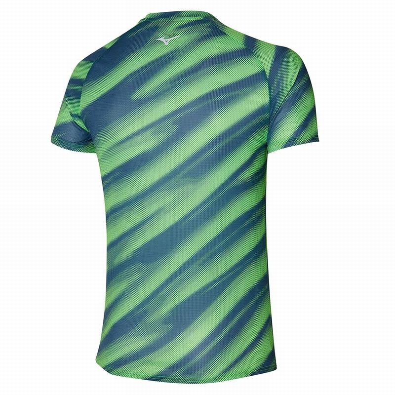 Light Green Men's Mizuno Dryaeroflow Graphic Tee T Shirts | MZR258603