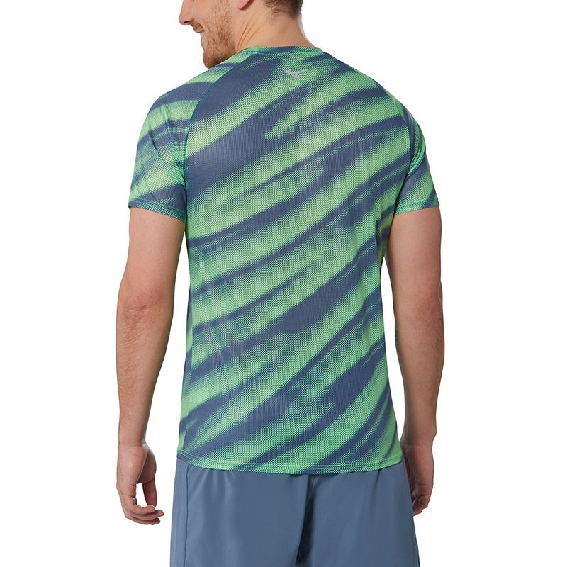 Light Green Men's Mizuno Dryaeroflow Graphic Tee T Shirts | MZR258603