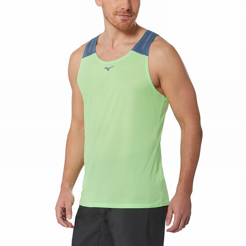 Light Green Men's Mizuno Dryaeroflow Tanks | ZHL192038