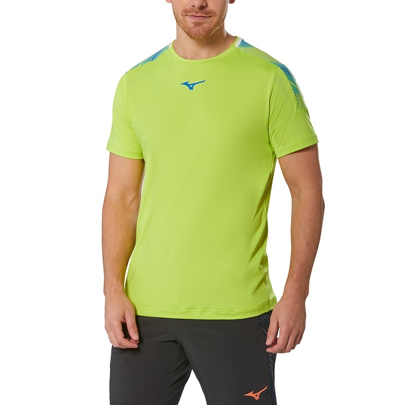 Light Green Men's Mizuno Shadow Tee T Shirts | LGS359084