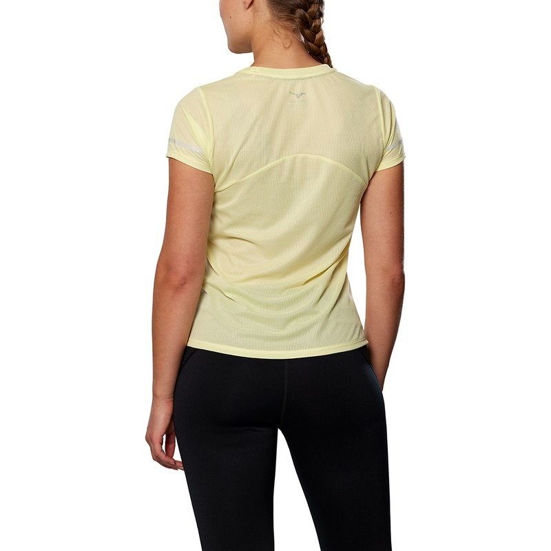 Light Green Yellow Women's Mizuno Dryaeroflow Tee T Shirts | LSI029685