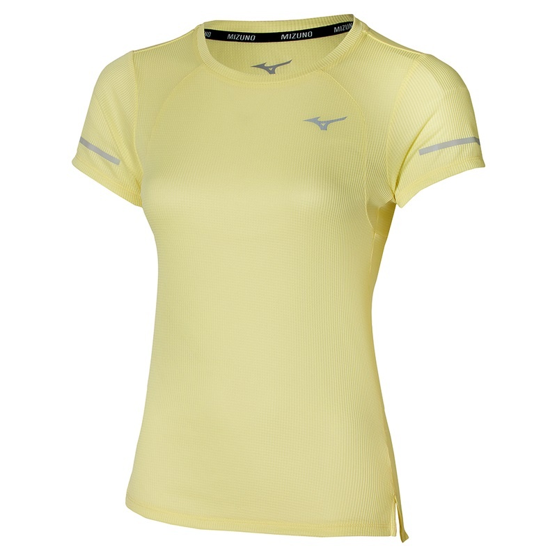 Light Green Yellow Women\'s Mizuno Dryaeroflow Tee T Shirts | LSI029685