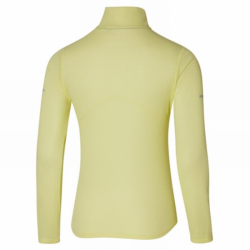 Light Green Yellow Women's Mizuno Dryaeroflow LS HZ Tops | RZK537186