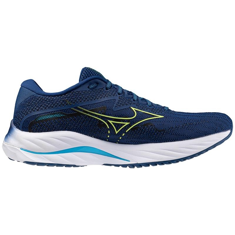 Navy Green Men's Mizuno Wave Rider 27 Running Shoes | XHS596348