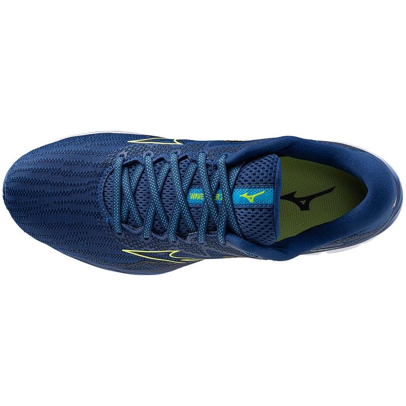 Navy Green Men's Mizuno Wave Rider 27 Running Shoes | XHS596348