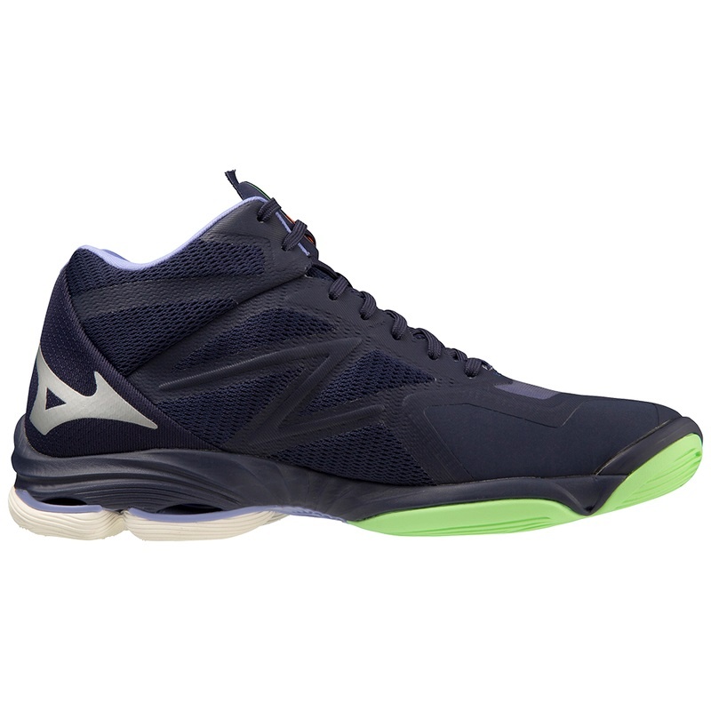 Navy Men's Mizuno Wave Lightning Z7Mid Volleyball Shoes | MBR904237