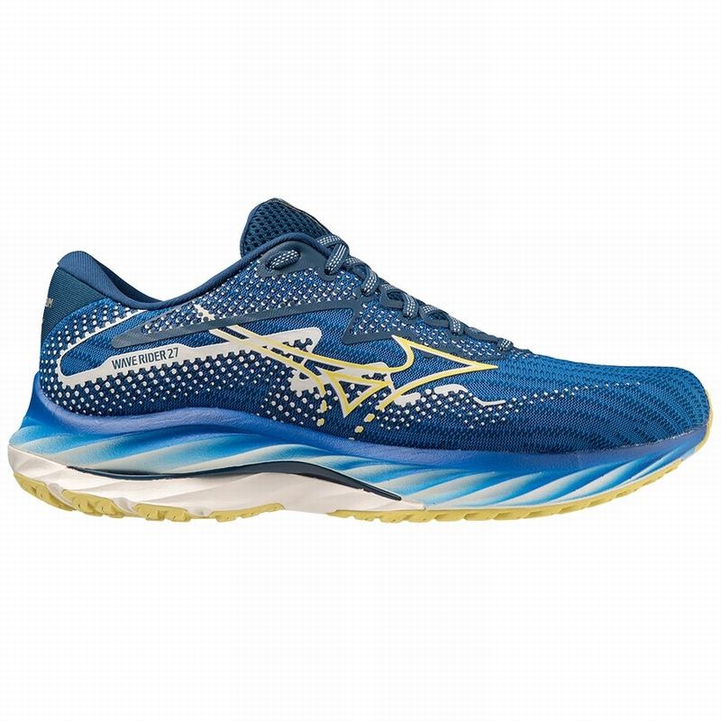 Navy Men's Mizuno Wave Rider 27 Amsterdam Running Shoes | YXU985203